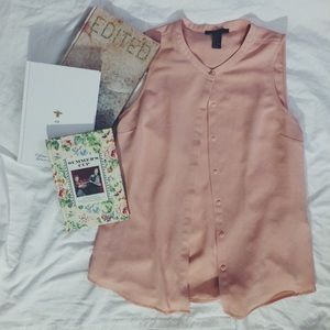 MILLENNIAL PINK FOREVER 21 SLEEVELESS BUTTON UP💕